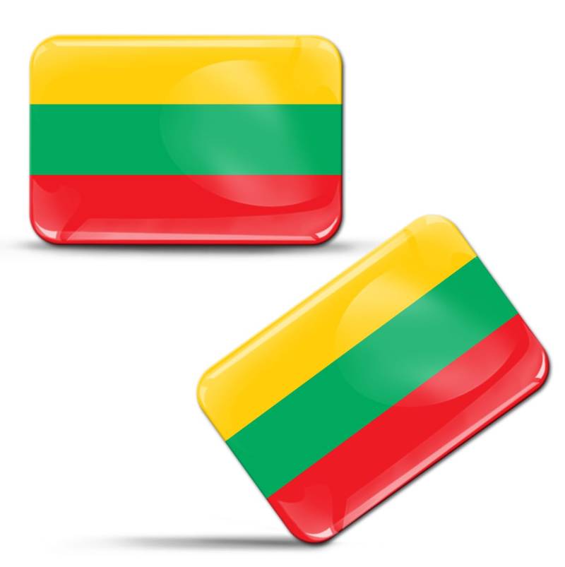 Skino EU® 2 x 3D Aufkleber Flagge Fahne Lithuania F 163 von SkinoEu