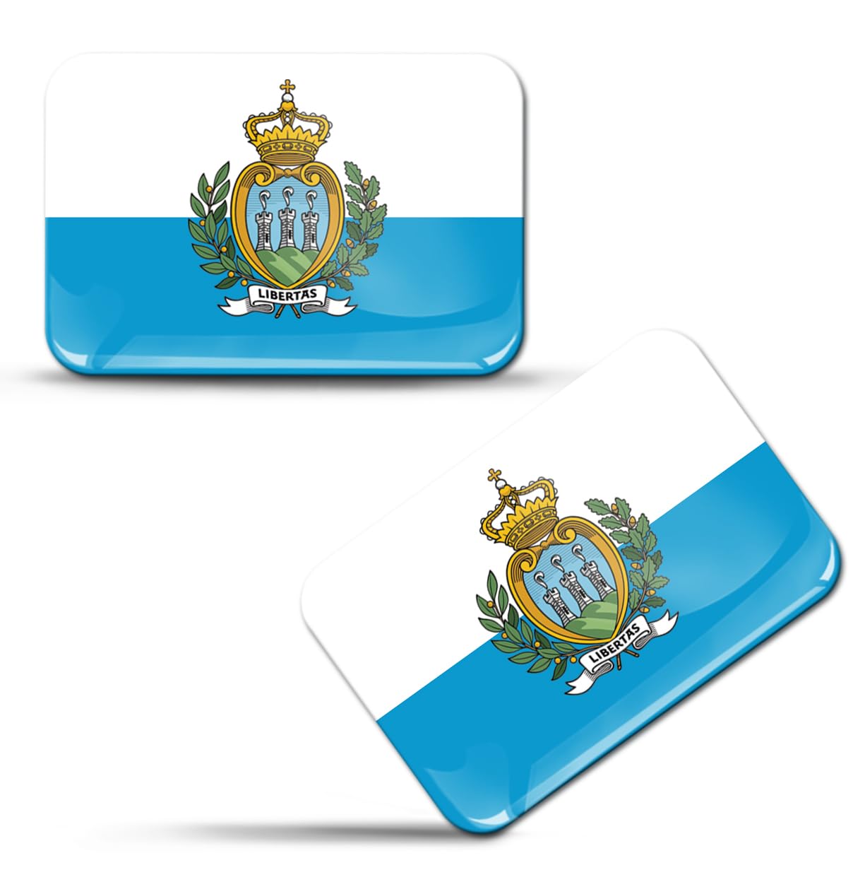 Skino EU® 2 x 3D Aufkleber Flagge Fahne San Marino F 173 von SkinoEu