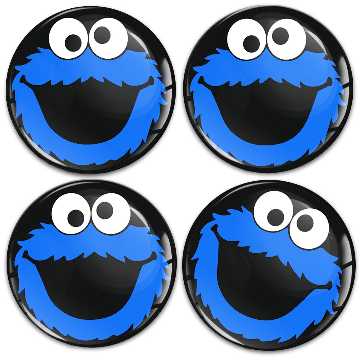 SkinoEu Aufkleber Autoaufkleber für Radkappen Nabenkappen Nabendeckel Radnabendeckel Rad-Aufkleber 65mm Schwarz Blau Elmo Cookie Monster A 5865 von Skino