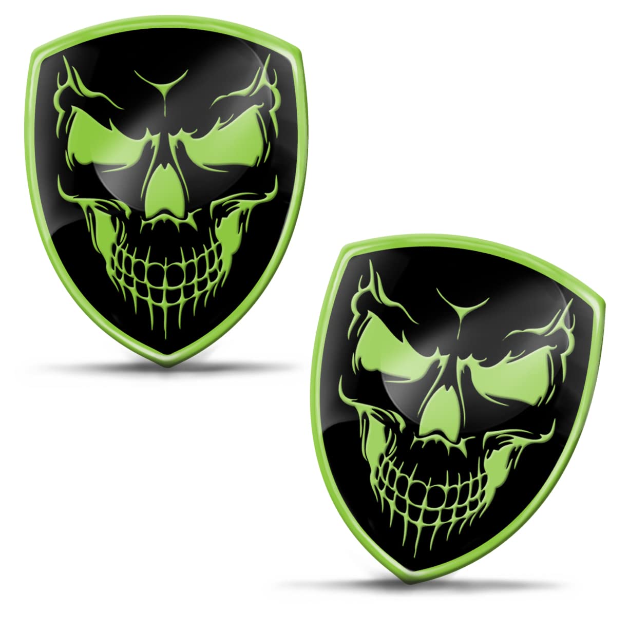 SkinoEu 2 x Aufkleber 3D Gel Silikon Giftig Schädel Totenkopf Stickers Autoaufkleber Auto Motorrad Fahrrad Fenster Telefon Laptop PC Tablet Tür KS 96 von SkinoEu