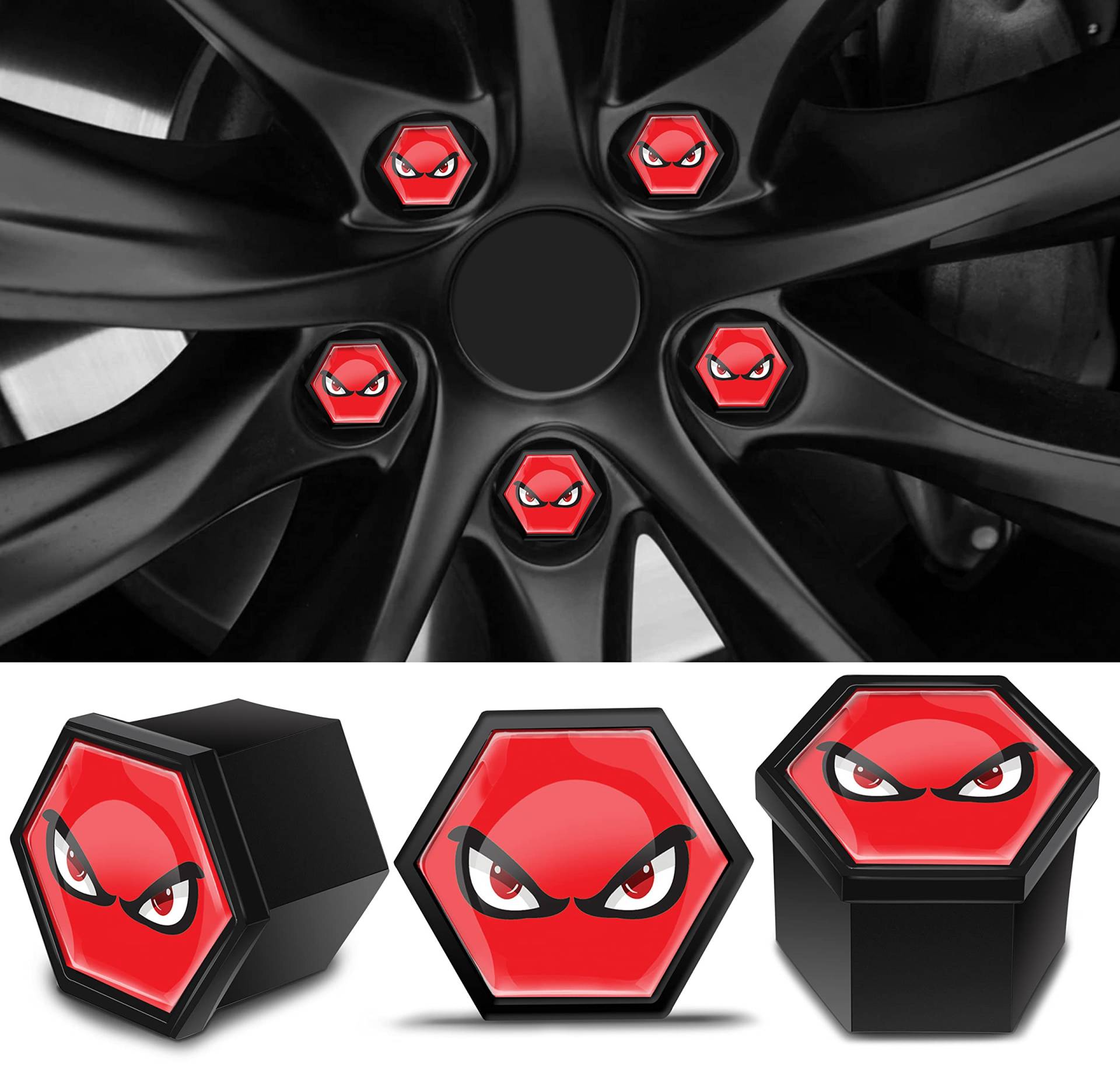 SkinoEu 20 x Radschrauben Radmuttern Felgenschloss Muttern Kappen Radmutternabdeckungen Radschraubenkappen Radmutternkappen Kunstsoff Abdeckungen Universal 17 mm Schwarz Rot NC 13 SkinoEu 20 x Radschrauben Radmuttern Felgenschloss Muttern Kappen Radmutternabdeckungen Radschraubenkappen Radmutternkappen Kunstsoff Abdeckungen Universal 17 mm Schwarz Rot NC 13 von SkinoEu