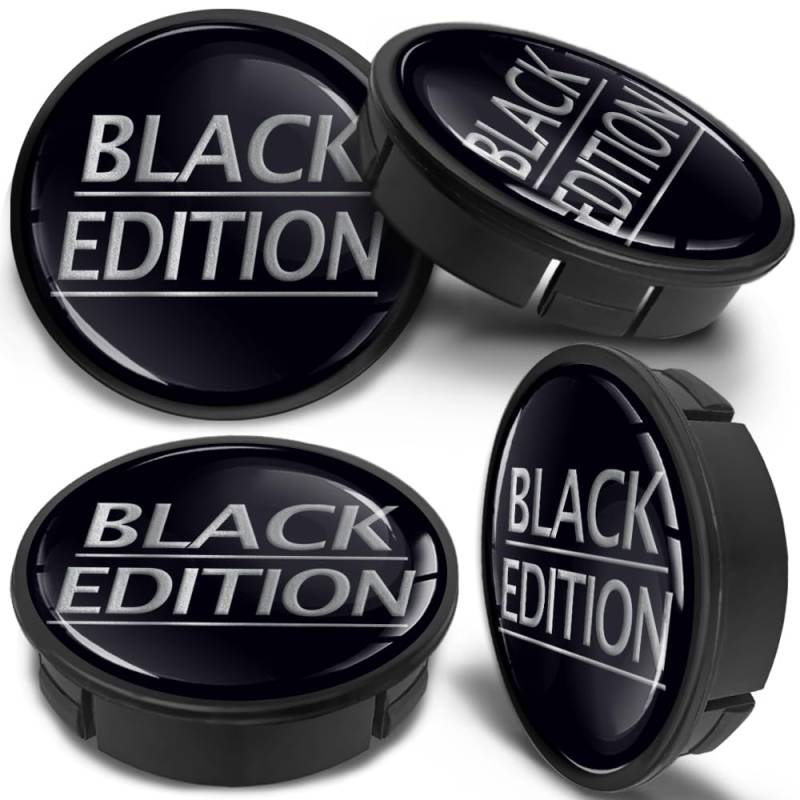 SkinoEu 4 x 60mm Universal Alufelgen Nabenkappen Felgen Kappen Felgendeckel Radkappen Radnabendeckel Nabendeckel Felgenkappen Schwarz Black Edition CX 60 von SkinoEu