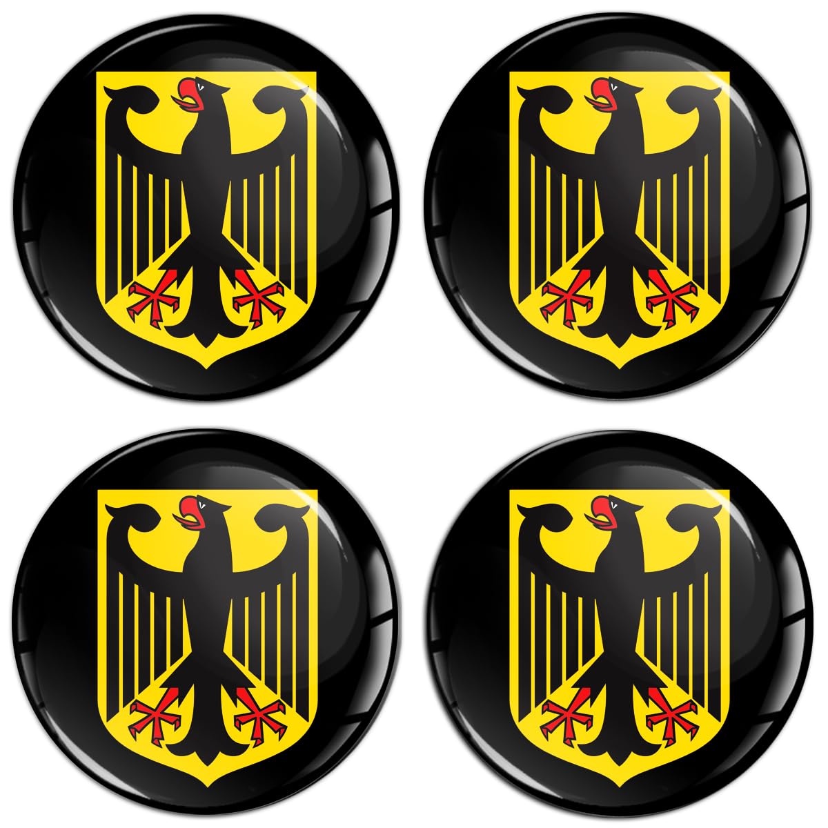 SkinoEu 4 x 68 mm Aufkleber Aufkleber für Radkappen Nabenkappen Nabendeckel Radnabendeckel Rad-Aufkleber Deutschland Deutsche Flagge Deutscher Adler A 8468 von SkinoEu