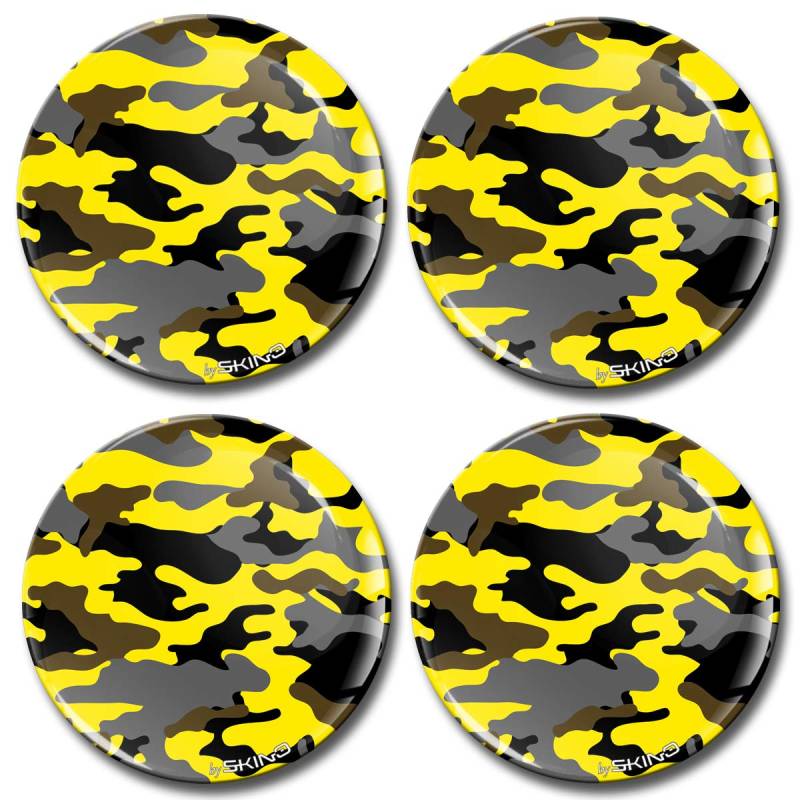 SkinoEu Aufkleber Autoaufkleber für Radkappen Nabenkappen Nabendeckel Radnabendeckel Rad-Aufkleber 55mm Gelbe Tarnung Camouflage A 2055 Z von SkinoEu