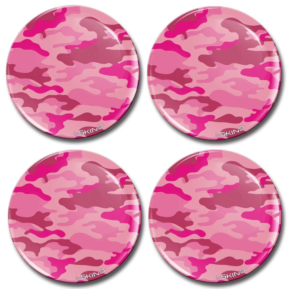 SkinoEu Aufkleber Autoaufkleber für Radkappen Nabenkappen Nabendeckel Radnabendeckel Rad-Aufkleber 55mm Rosa Tarnung Camouflage A 2355 Z* von SkinoEu