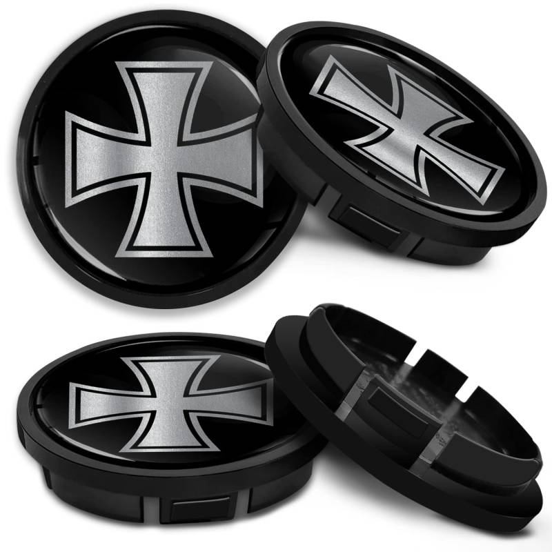 SkinoEu Kompatibel für Nabendeckel VW 66mm 5G0601171XQI Radnabenabdeckung für Alufelgen Felgendeckel Nabenkappe Radkappen Schwarz CR 32 von SkinoEu