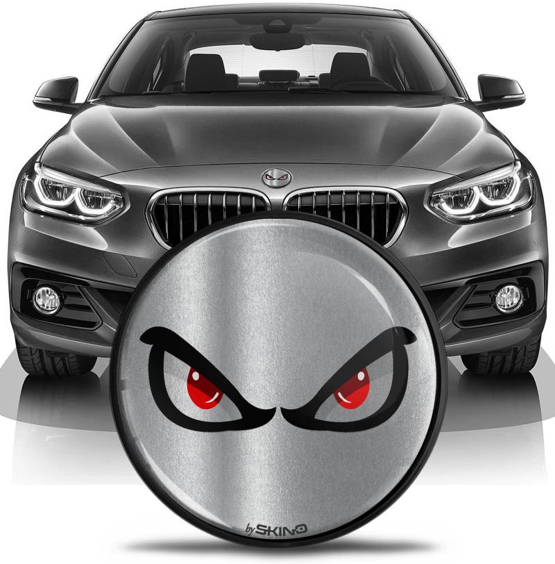 SkinoEu Tuning Emblem für Fronthaube und Kofferraum 82mm Kompatibel mit BMW Emblem 51147057794 Silber EN 8 von SkinoEu