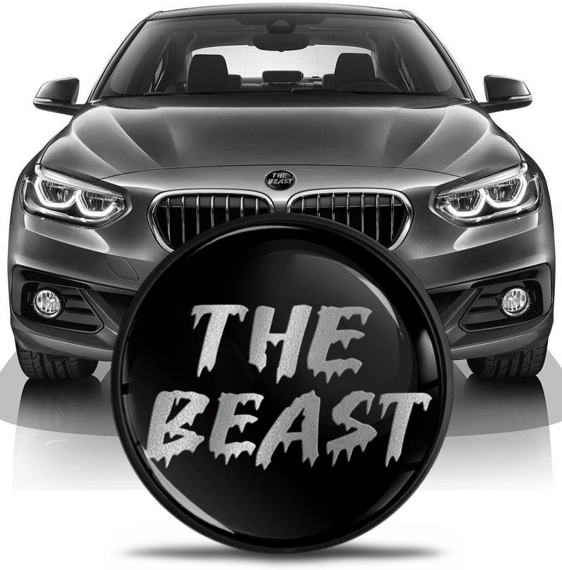 SkinoEu Tuning Emblem für Fronthaube und Kofferraum 82mm Kompatibel mit BMW Emblem 51147057794 Beast Silber EN 26 von SkinoEu