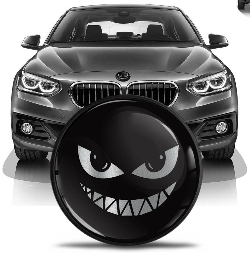 SkinoEu Tuning Emblem für Fronthaube und Kofferraum 82mm Kompatibel mit BMW Emblem 51147057794 Black EN 31 von SkinoEu