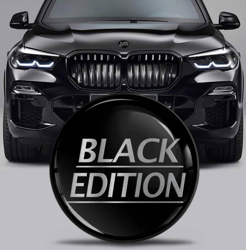 SkinoEu Tuning Emblem für Fronthaube und Kofferraum 82 mm Kompatibel mit BMW Emblem 51767288752 Black Edition Schwarz EX 17 von Skino