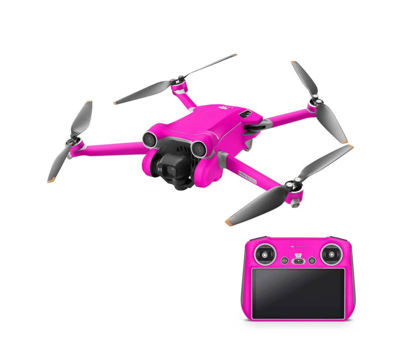 Skins4u Drohnen Aufkleber Skin Sticker Set Folierung für DJI Mavic Mini 3 Pro fluoreszierende Neon hochglanz Folie (neon pink) von Skins4u