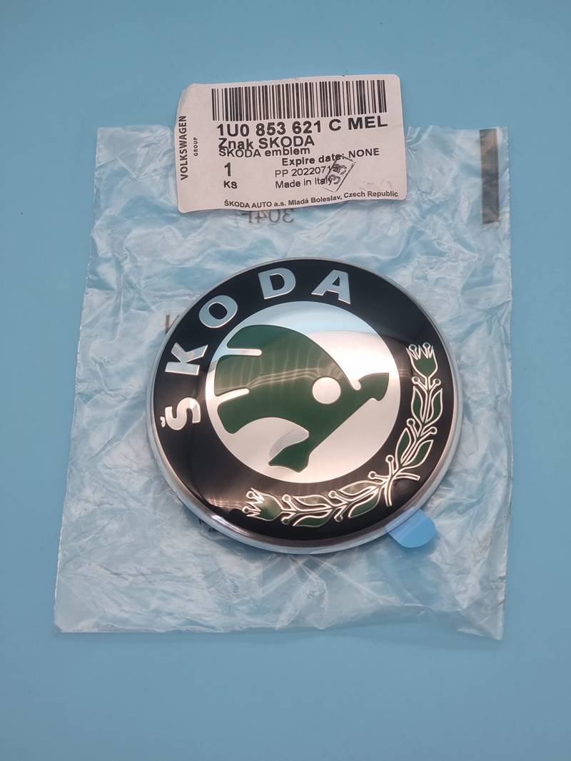 ORIGINAL Skoda Emblem Plakette Logo Ø 8cm FABIA OCTAVIA ROOMSTER 1U0853621C MEL von Skoda