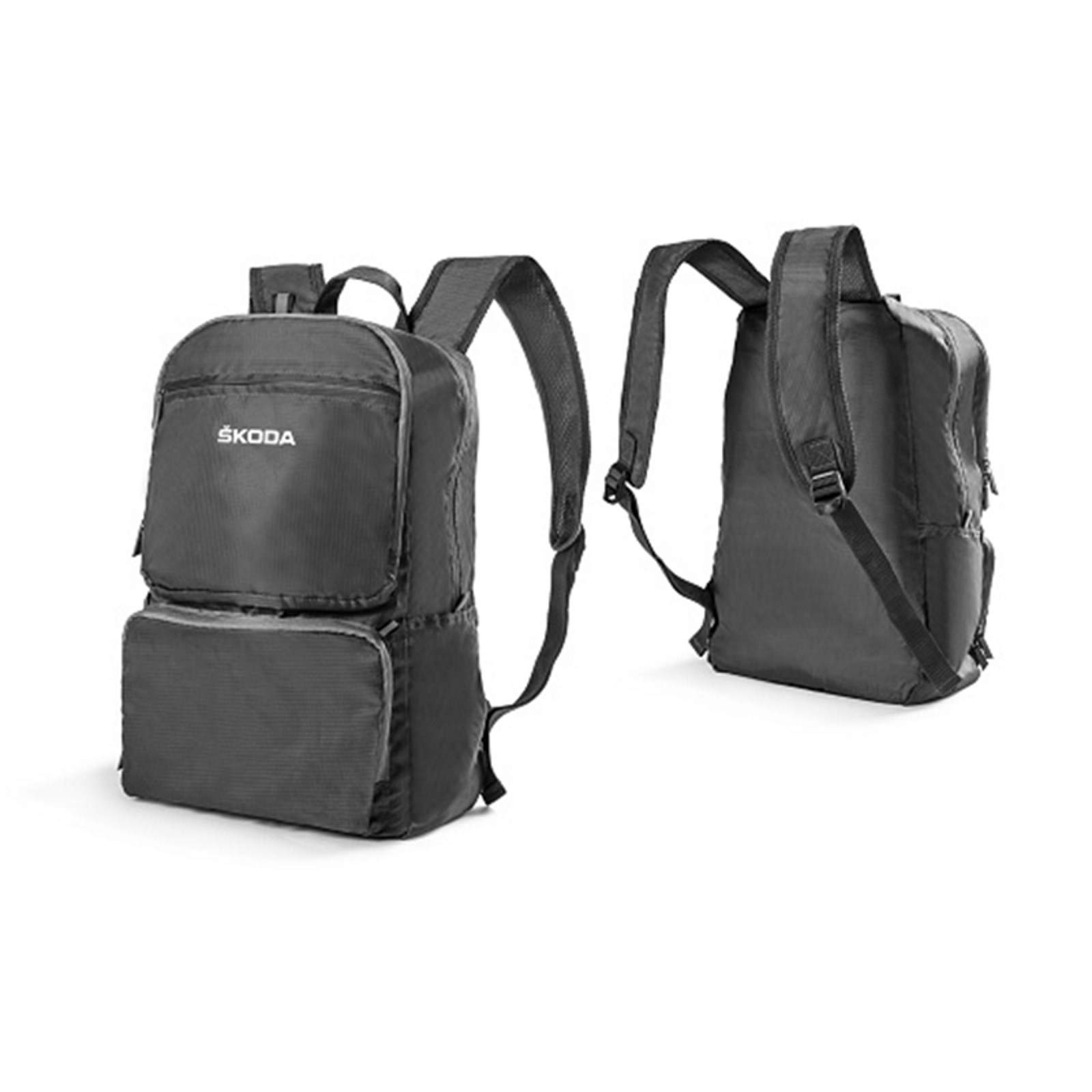 Skoda 000087327J Faltbarer Rucksack mit Trägern Backpack Tasche Lifestyle, Grau von Skoda