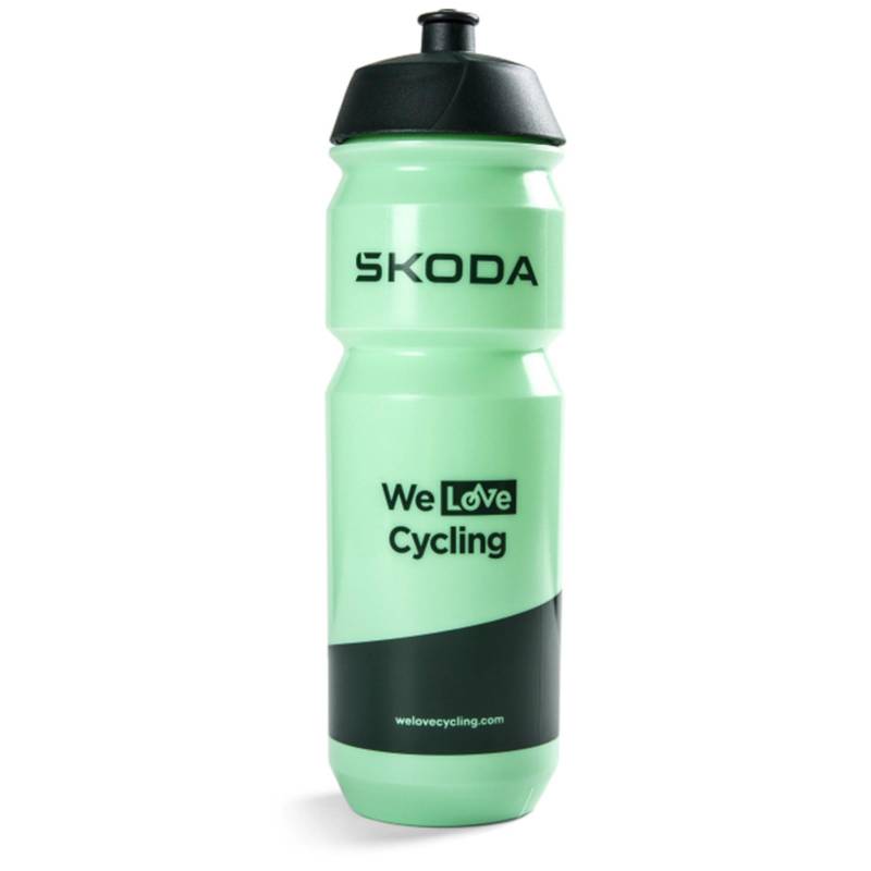 Skoda 6U0050309B Trinkflasche 750ml, grün, mit We Love Cycling Schriftzug von Skoda