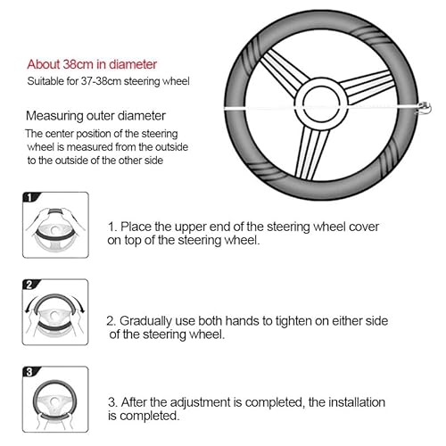 Lenkradbezug Universal Auto Lenkrad Abdeckung for 37-38cm Lenkrad Atmungsaktive Innen Auto Zubehör Lenkrad BezüGe(Blue) von SkyjOy