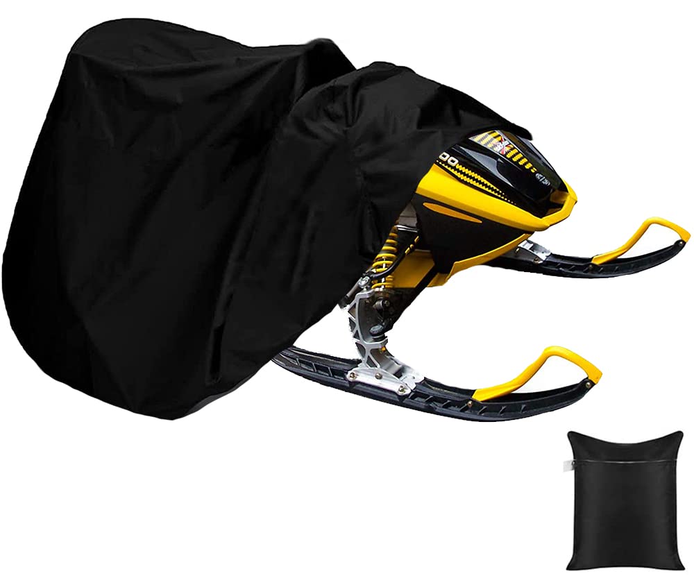 Skyour Schneemobil-Abdeckungen für Schneemobil, wasserdicht, strapazierfähig, schwarz, mit Schlitten, UV-beständig, für arktische Katzen/Polaris/Ski-Doo Schneemobilfahren von Skyour
