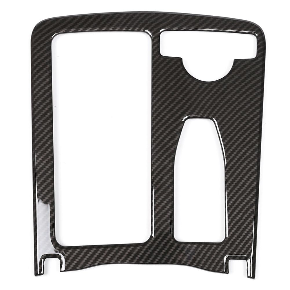 Slakerbe Mittelkonsole Getränkehalter Panel Cover,Kompatibel mit E-Klasse W212 C-Klasse W204 Auto Wasserflaschenhalter Rahmenabdeckung Verkleidung Trim Cover Aufkleber,Kohlefaser-Muster Rechtslenker von Slakerbe