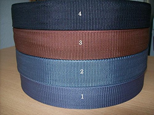 1m Gurtband 40mm, 4 Farben (Dunkelbraun - 3) von Slantastoffe