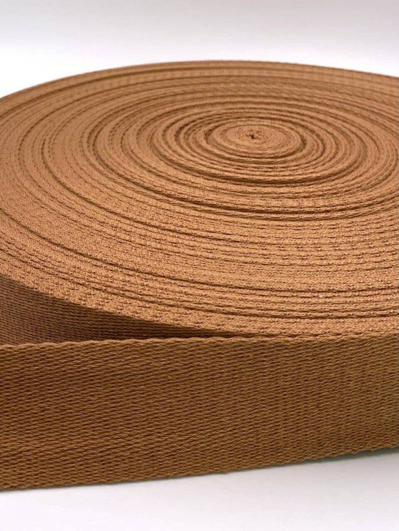 Gurtband 40mm Baumwolle Taschengurt Uni 32 Farben - 1 Meter (Cognac) von Slantastoffe