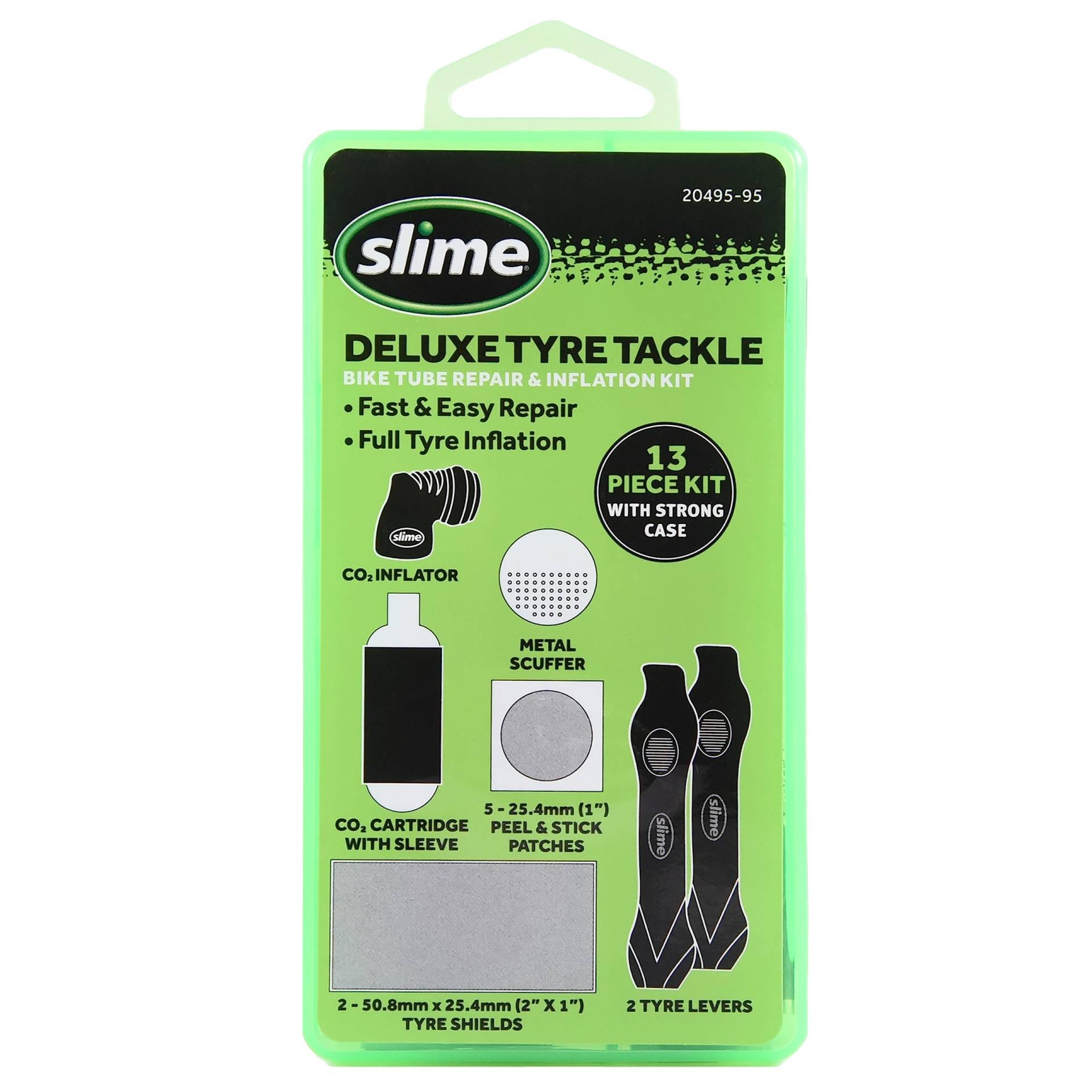 Slime 20495-95 Radreifen-Reparaturset, Deluxe Set für die Reparatur von Reifenschläuchen mit Pumpenset von Slime