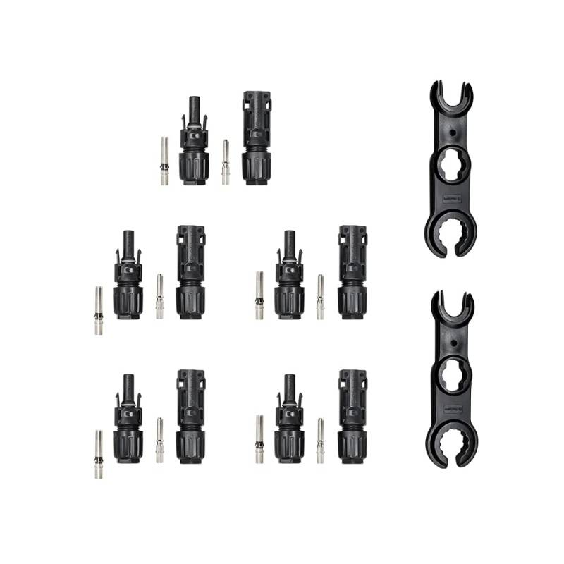 Sayhome Solar Stecker 6mm2 10AWG 5Paar, Solar PV Stecker, IP68 1500V Männlich/Weiblich Steckverbinder mit 2pcs Schraubenschlüssel von Slocable