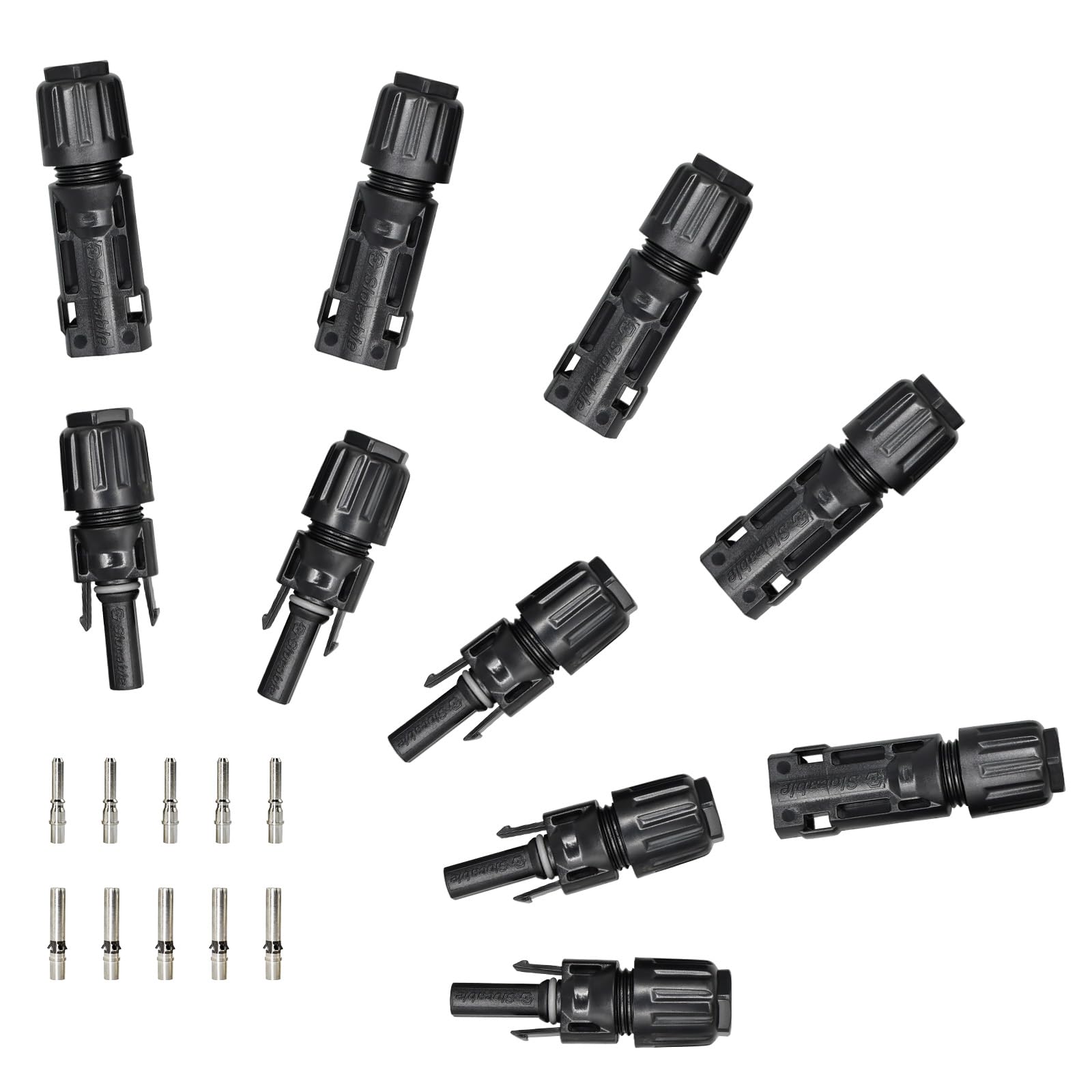 Slocable Solar Stecker 10mm2, IP68 Solarpanel Stecker,1500V PV Stecker, Männlich/Weiblich Steckverbinder für 8AWG Solarkabel, 5Paare (10mm2) von Slocable