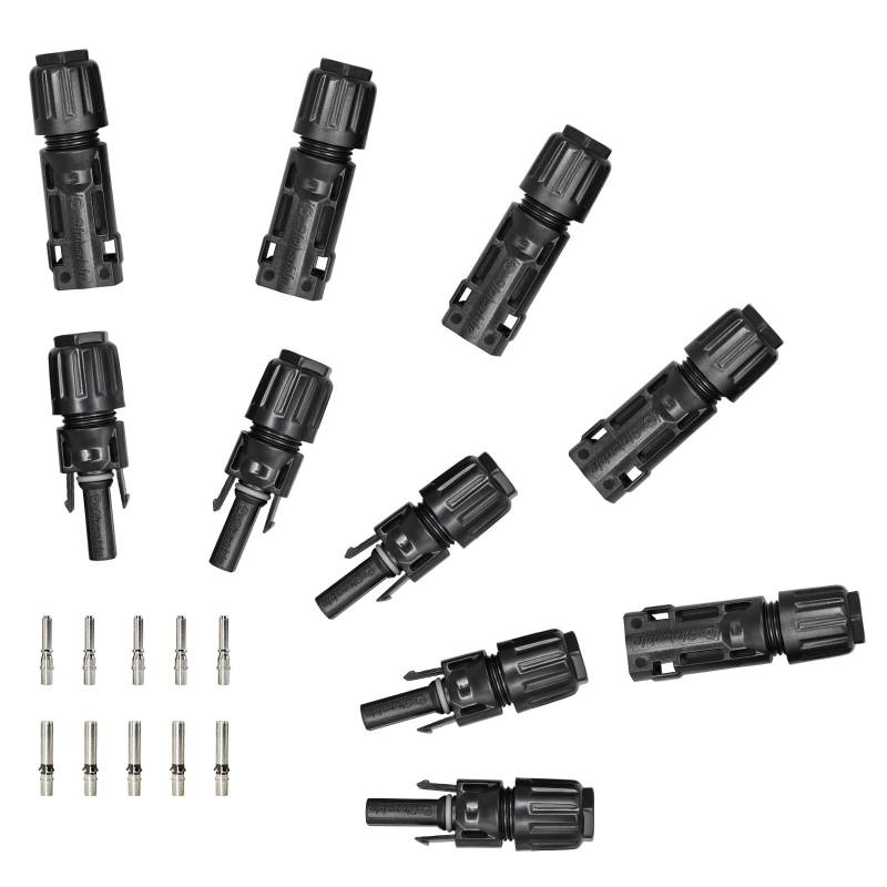 Slocable Solar Stecker 6mm2, IP68 Solarpanel Stecker,1500V PV Stecker, Männlich/Weiblich Steckverbinder für 10AWG Solarkabel, 5Paare von Slocable