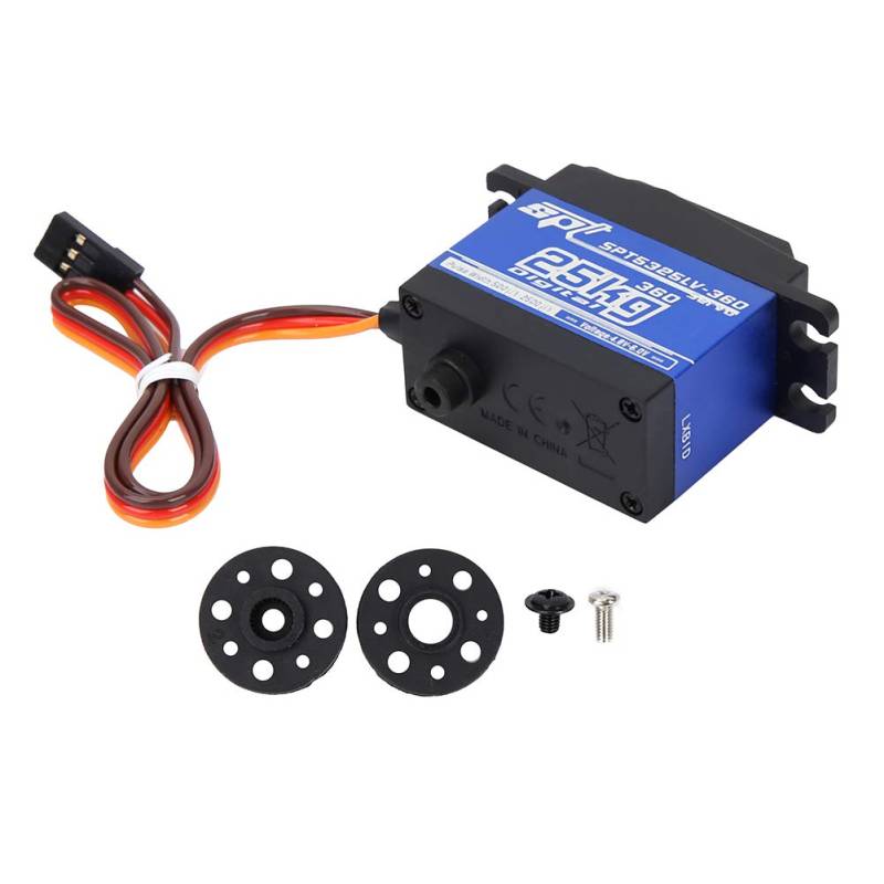 Sluffs Digital-Servo,RC Digital Servo,1500 μs/330 Hz, 360 Kontinuierliche Drehung, SPT5525LV-360, 25 Kg, Digitaler Servo-RC-Roboter for Robot RC Upgrade Part Musical Instrument Accessories von Sluffs