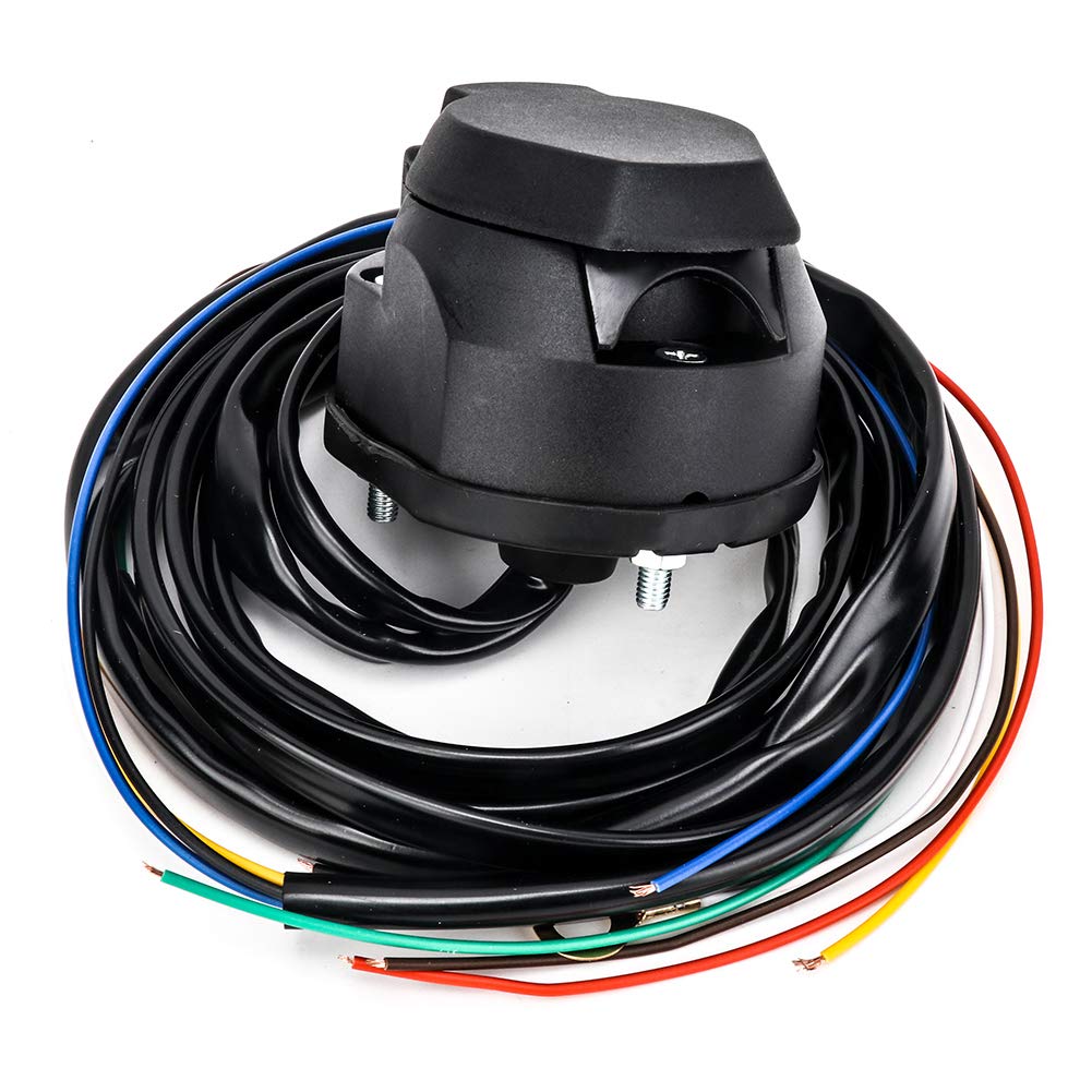 SmartSpec 7-polige Anhängersteckdose, PVC, wasserdicht, mit 1,5 m Kabel, 12 V europäscher Anhängerstecker von SmartSpec