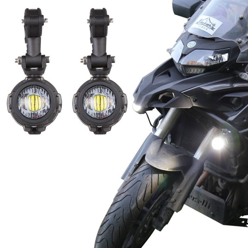 2 STÜCKE Zusätzliche LED Scheinwerfer Motorrad Tiefenlicht + Halterungen 360 ° r 1200 gs f800 gs 700 nc 700x trk 500 x tendierend Motorrad Motorräder Wasserdichtes IP67 von Smartbomb