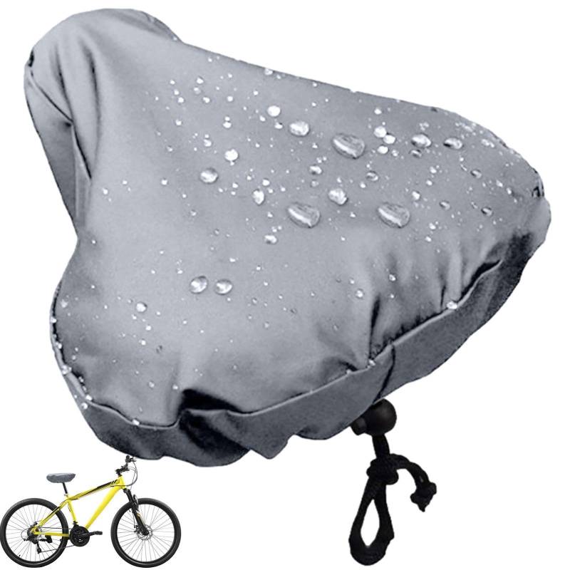 Fahrradsitzbezug - 27*24 Cm Fahrradsattel Regenschutz Mit Kordelzug,Fahrrad-sattelbezug Regen,Fahrradsitzbezug Vor Regen Aus Stoff Und PVC-Schicht,Regen Fahrradsattel Überzug Wasserdicht, Gray von Smileshiney