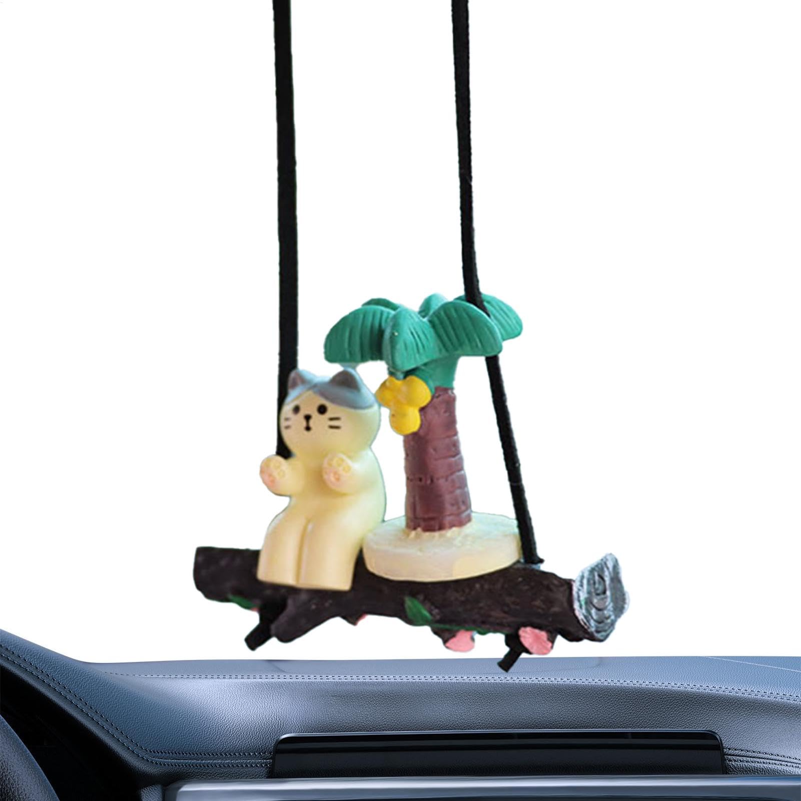 Smileshiney Katzenornament Auto,Katzenauto Anhänger - Auto-Trimm-Zubehör | Katze Auto Ornament Kätzchen Rückspiegel Anhänger Dekoration für Männer Frauen von Smileshiney