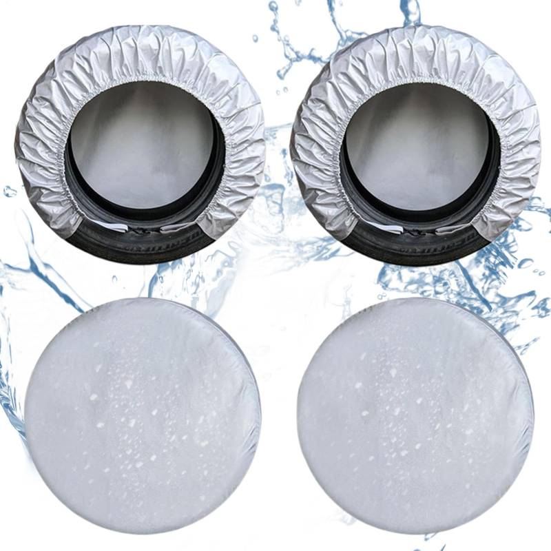 Smileshiney Radabdeckungen, Reifenabdeckungs-Set - Winter 4er-Pack Reserveradabdeckungen | Tragbarer wasserdichter Schutz für Ersatzreifen, Rad-Sonnenschutz für LKW, SUV, Auto von Smileshiney