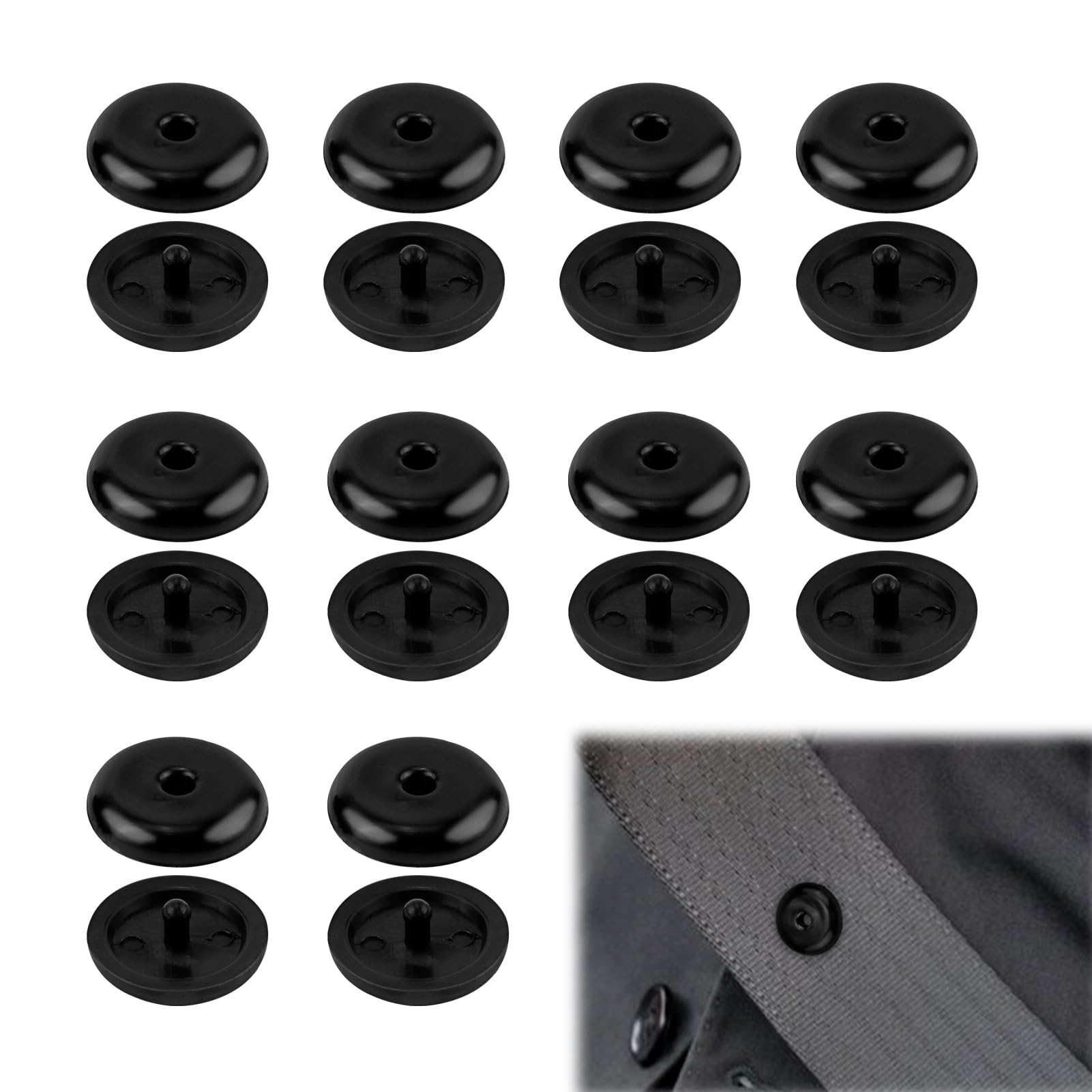 10 Paar Sicherheitsgurt Stopper Knöpfe, Universal Sicherheitsgurt Clip, Sicherheitsschnalle Auto, Rutschfeste Sicherheitsgurten Schnallen, Anschnallgurt Gurtstopper Clip für Auto LKW SUV (Schwarz) von Smomend