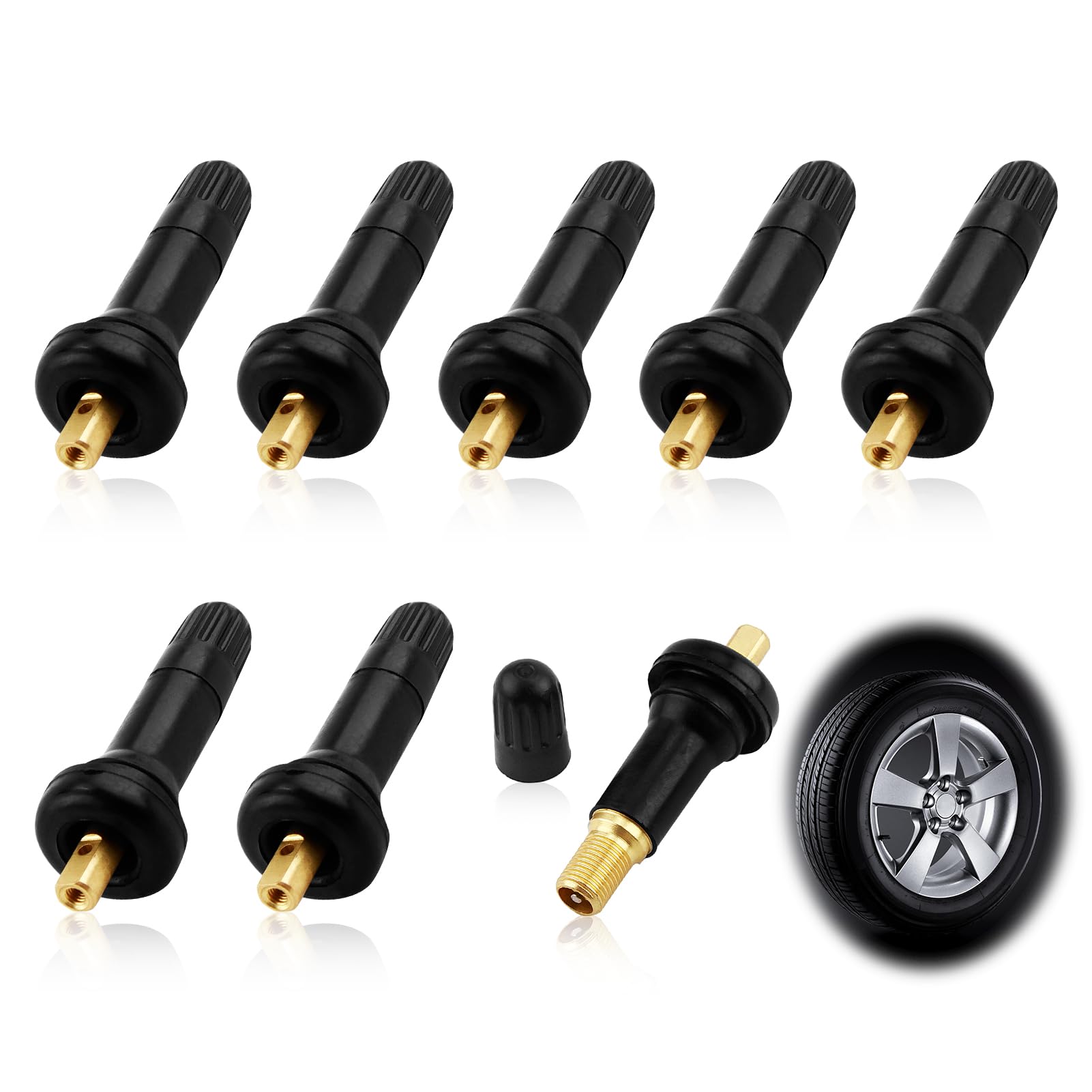 8 Stück Ventil für Schrader Sensor, Gummiventil Ersatz für TPMS, Reifendrucksensor für Reifendruckkontrollsystem, Tpms Ventil Reifen Sensor für Auto von Smomend