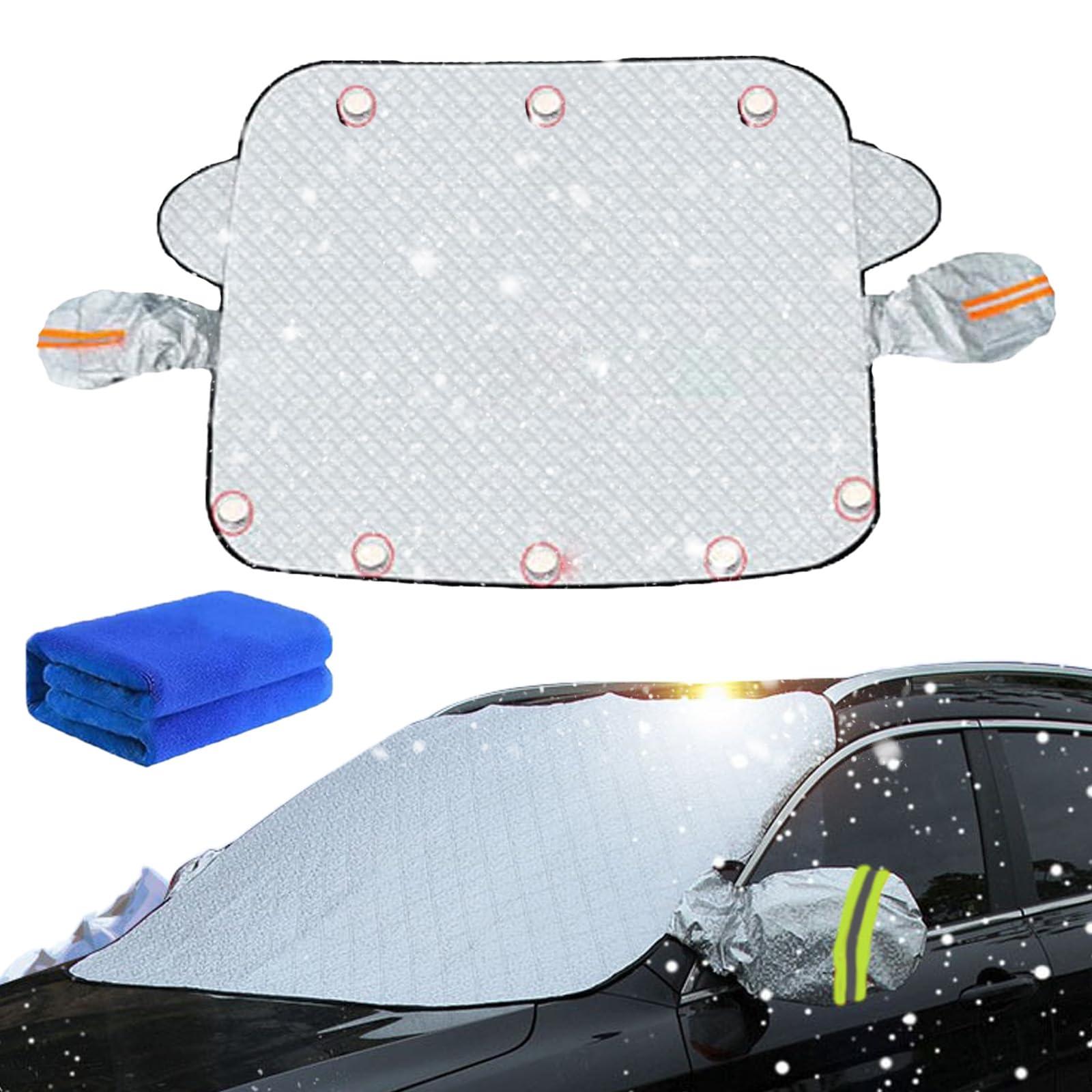 Snrtevu Magnetic Car Anti-Snow Cover, Magnetic Frost Cover for Car Windshield, Scheibenabdeckung Auto Winter, Magnetic Windshield Cover for Sedan&SUV (Style-2) von Snrtevu