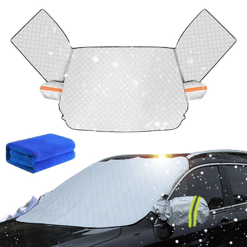 Snrtevu Magnetic Car Anti-Snow Cover, Magnetic Frost Cover for Car Windshield, Scheibenabdeckung Auto Winter, Magnetic Windshield Cover for Sedan&SUV (Style-4 (L)) von Snrtevu