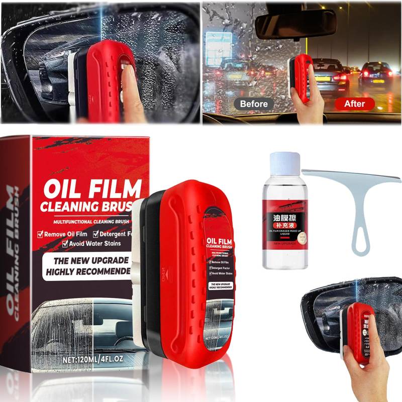 Snrtevu Multifunktionale Kfz-Ölfilm-Reinigungsbürste, Ölabweisende Folie Für Autoscheiben, Oil Film Cleaning Brush, Car Window Oil Film Remover, Ölfilm-Entferner Für Windschutzscheiben (1PC) von Snrtevu