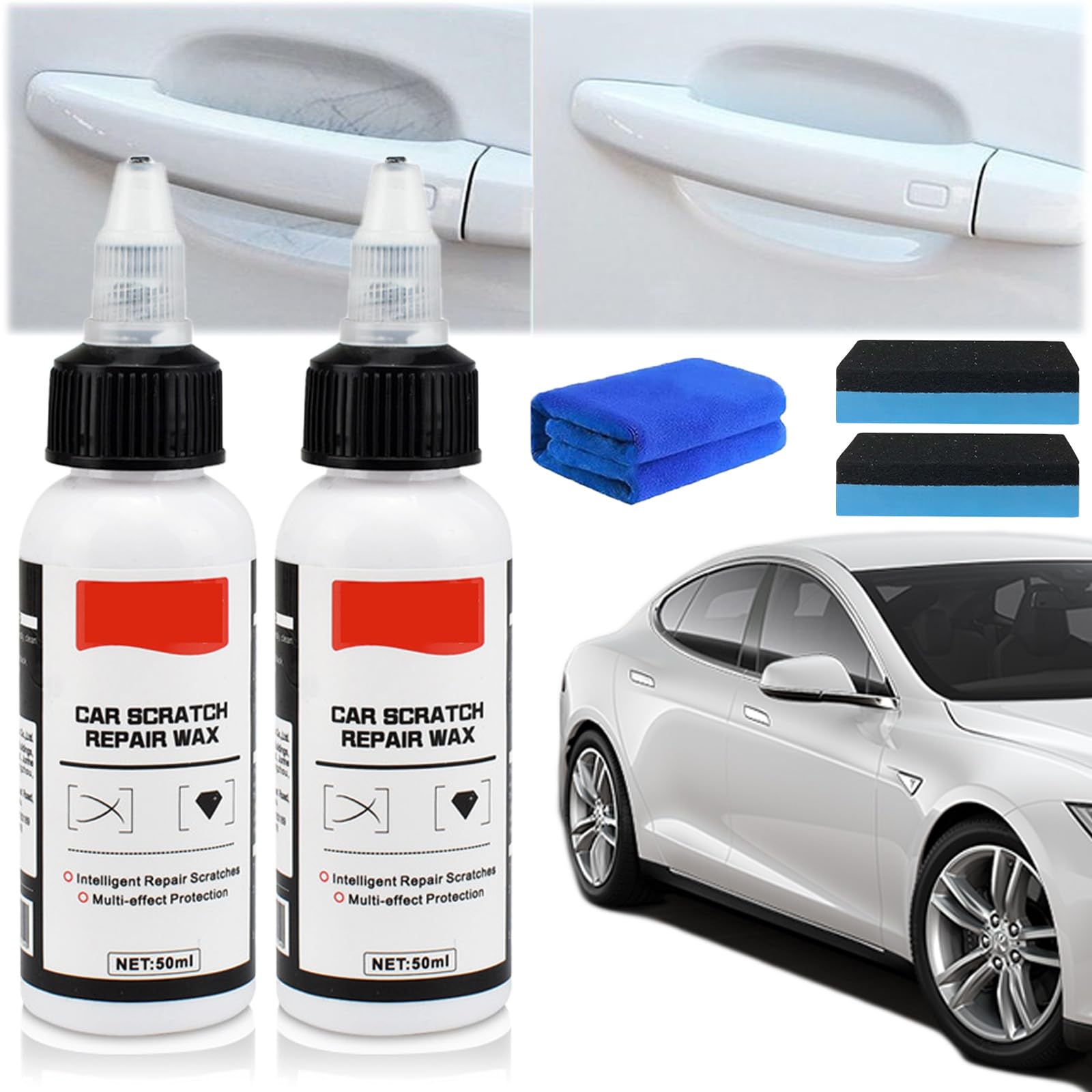 Snrtevu Troyers Ultimate Paint Restorer, V-Vaxy Universal-Auto-Kratzer-Reparaturwachs, Kratzer Entferner Auto, Auto-Lackauffrischer Mit Mehrfacheffekt-Schutz (2PCS) von Snrtevu