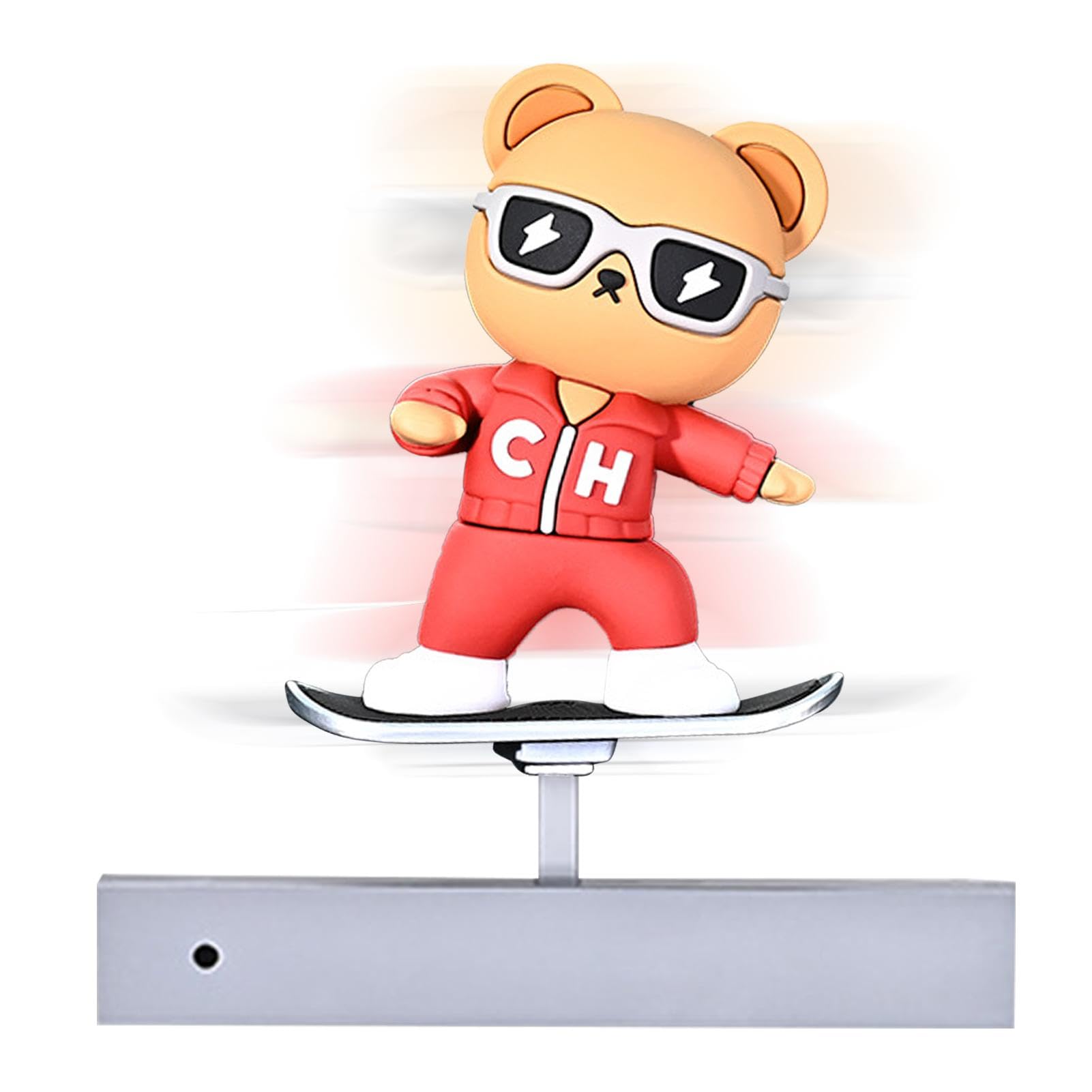 Car Decorations | Cute Car Accessories | Skateboarding Bear Car Decor, Central Control Screen Ornament, Playful Dashboard Accessory For Men & Women, Creative Car Dashboard Figurines For Drivers von Snsengg