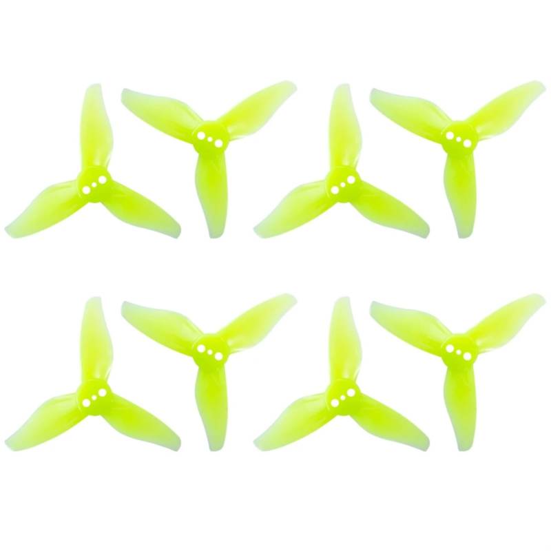 ERSATZTEIL 4 Paar Hurricane 2023 2x2,3 2 Zoll 3-Paddel PC-Propeller mit 1 mm/1,5 MM Löchern Fits 1105-1108 Motor Fits FPV Racing Drone(1.5mm Yellow) von SoKOIUU