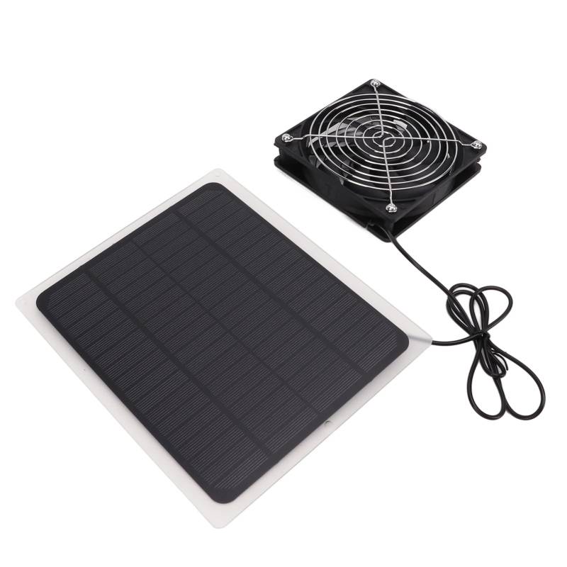 10W Solar Panel Fan Kit Effizienter Solarbetriebener Ventilator Tragbarer Solarabluftventilator für Hunde-Hühnerhaus-Gewächshaus von Socobeta