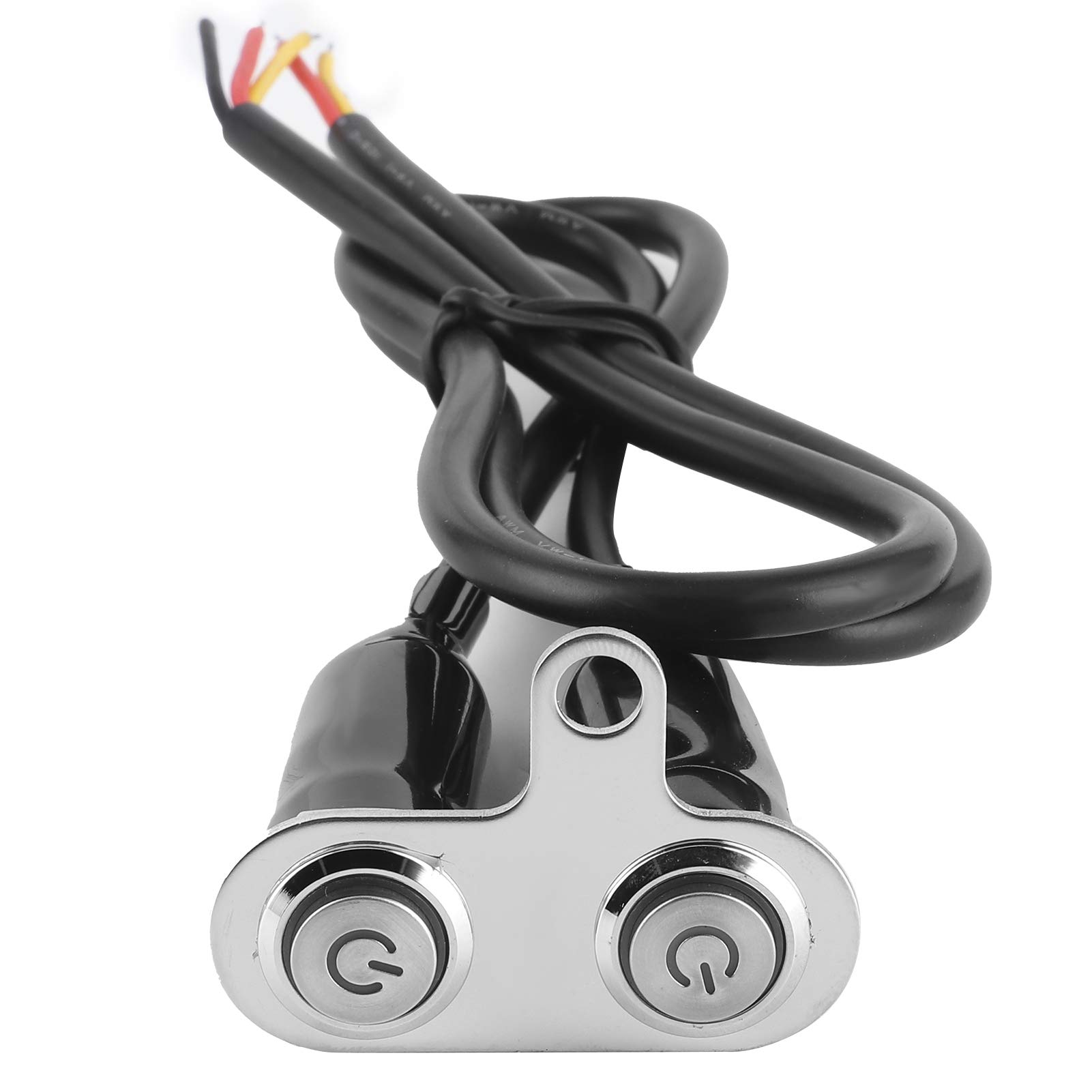 Socobeta 12 V Motorrad-Lenkerschalter, Edelstahl, LED-Modifikation, Halterung, Steuertaste für Licht (2*Schalter) von Socobeta