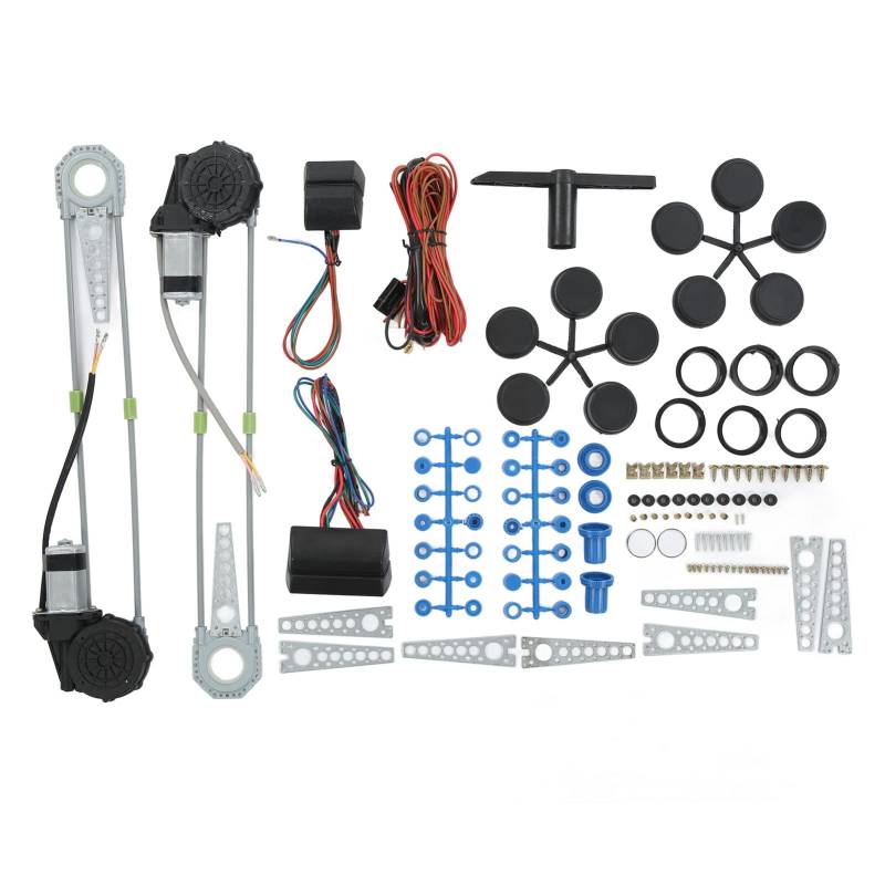 Universal Electric Power Window Lift Roll Up Regulator Conversion Kit Elektrischer Fensterheber Kit für 2-türigen Pickup Van SUV von Socobeta