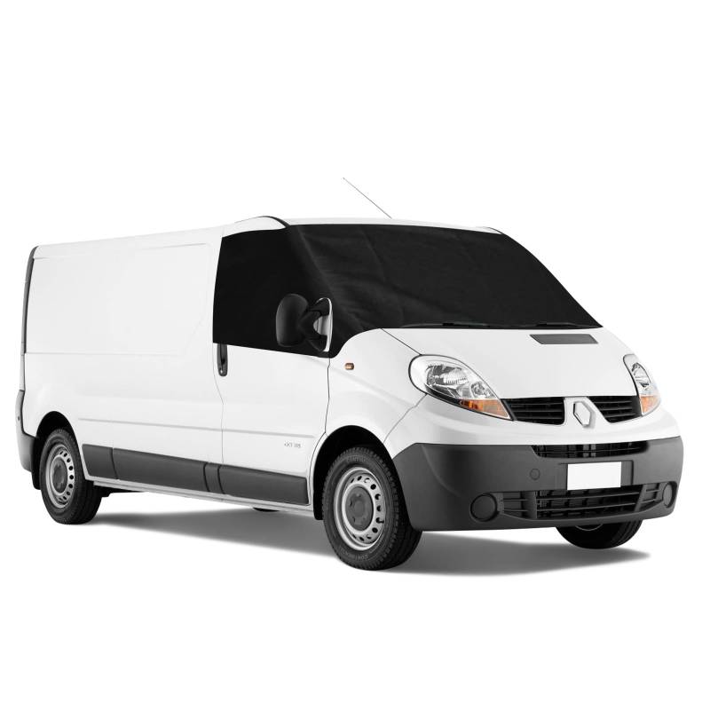 Auto Windschutzscheiben Abdeckung Ersatz für Renault Trafic 2001-2014, 600D Luxus Frontscheiben Sonnenschutz Ersatz für Opel Vivaro, 100% Verdunkelnd, Wetterfeste Frontscheibe Wrap Cover von Soekodu