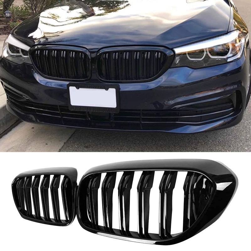 Kühlergrill für 5er G30 G31, Paar Hochglanz Schwarz Front Grill Ersatz für 528LI 530LI 540LI 2017 2018 2019 2020 von Soekodu