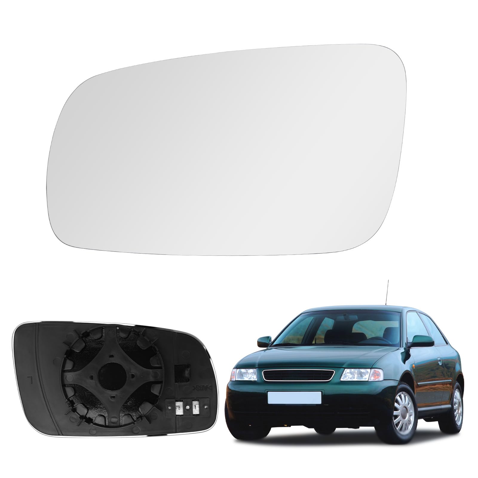 Spiegelglas Ersatz für Audi A3/S3 2001-2003, A4/S4 1999-2001, A6/S6 1998-2005, RS4 2000-2002, A8 2000-2002, Außenspiegel Hyperbolisch Beheizt Außenspiegelglas Asphärisch (Links) von Soekodu