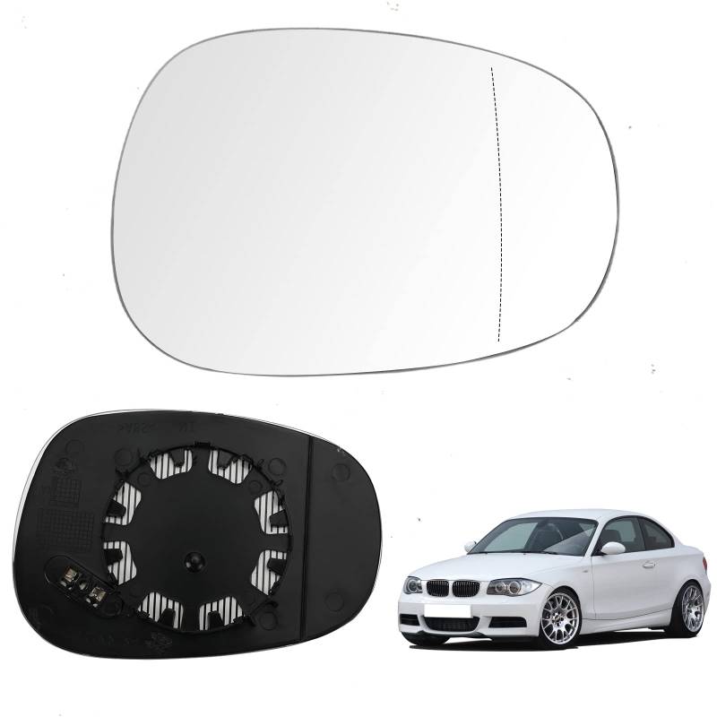 Spiegelglas Ersatz für BMW 1er E87/E81/Cabriolet E88, Außenspiegel Glas Asphärisch Ersatz für BMW 3er E90/Cabriolet E93/Coupe E92/Touring E91, Verstellbar Geeignet Umkehrlinse Rückfahrglas (Rechts) von Soekodu