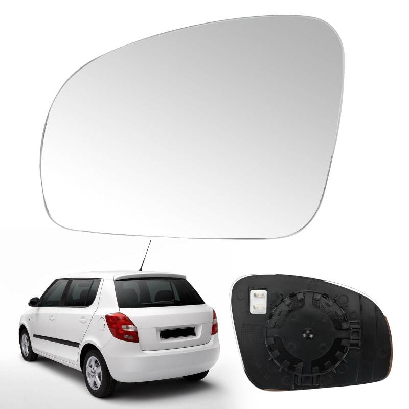 Spiegelglas Ersatz für Skoda fabia 2007-2014, Außenspiegel Glas Asphärisch, Außenspiegel Verstellbar Geeignet, Umkehrlinse Rückfahrglas Spiegel (für Fabia-Links) von Soekodu