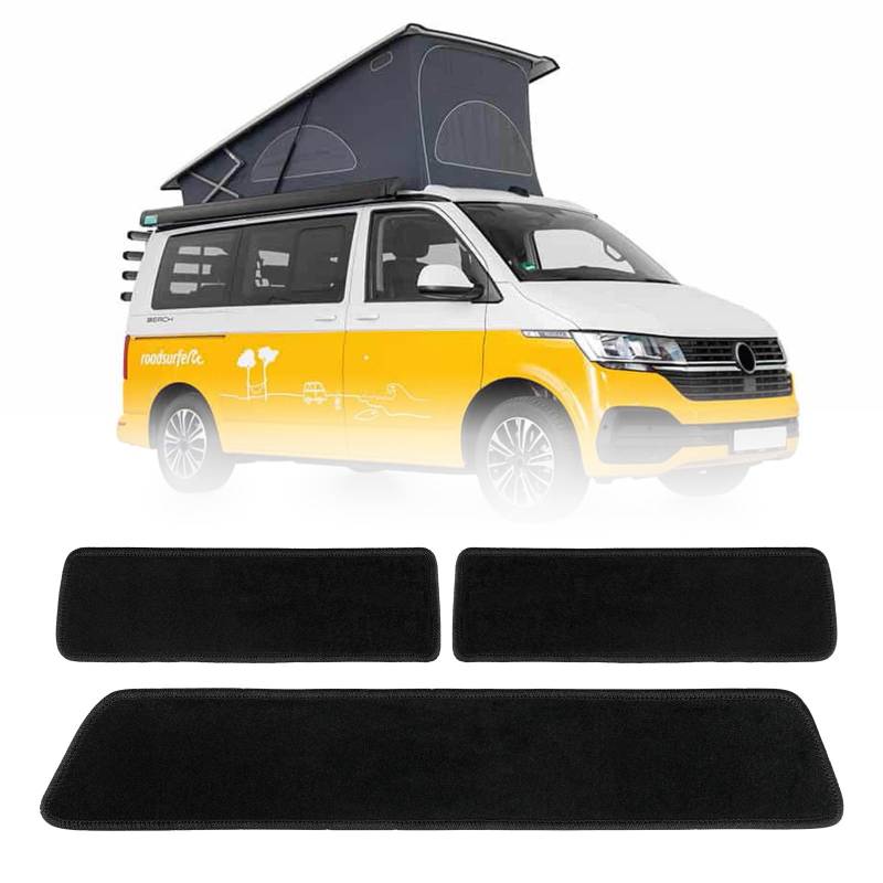 Teppiche Fußmatten Ersatz für VW T5 T6 3 teilig, Teppichbodenmatte, Camping Wohnmobil Einstiegs-Teppichmatte, Eingangstürmatte, Enthalten Berührungsverschlüsse von Soekodu